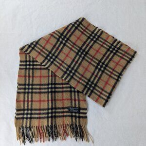 Burberrys Unisex Winter Scarf Beige – Pre-Owned – Lambswool Classic Check Scarf